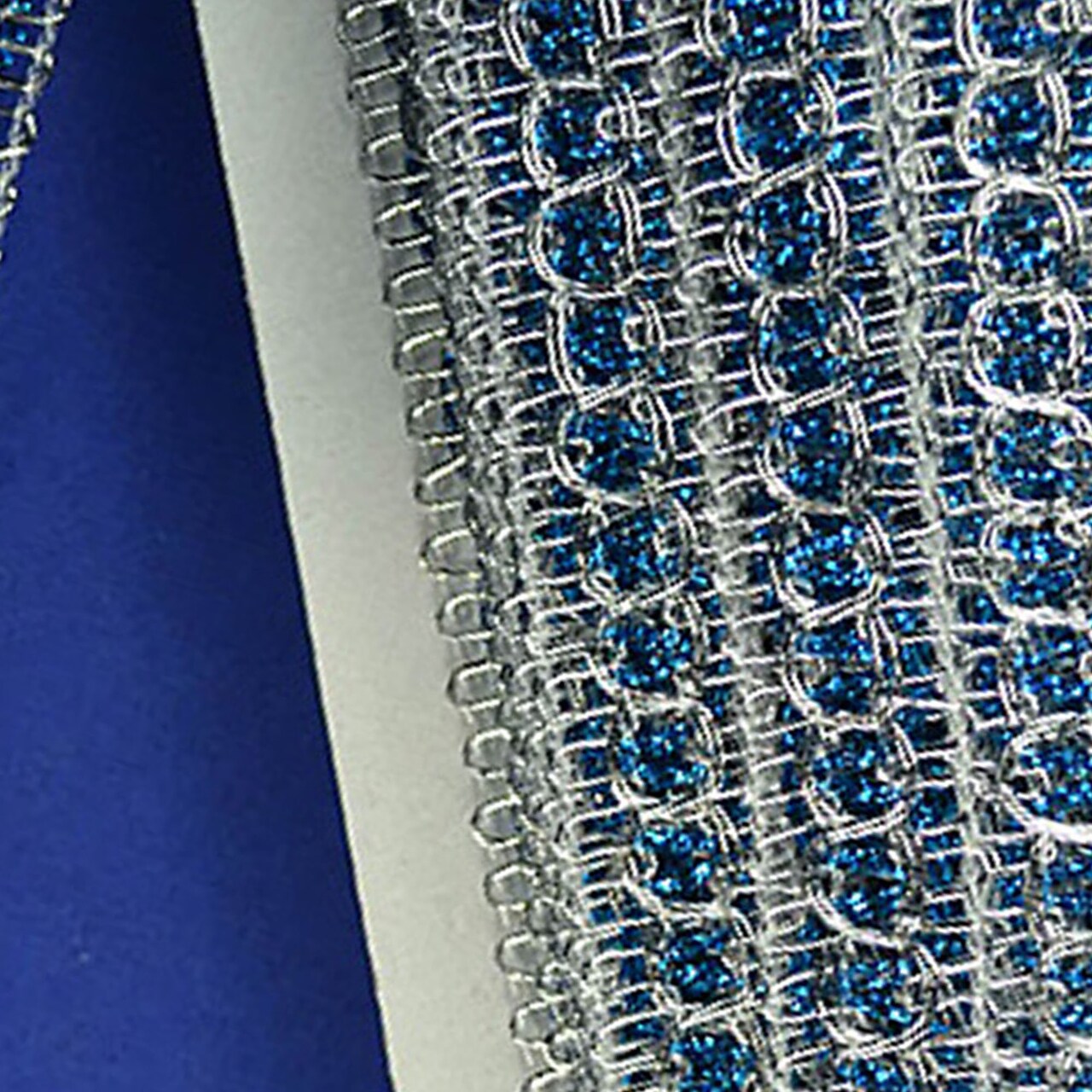 5/8" Wide 30 Yard Turquoise with Silver Trims 5 Packs Metallic Trim